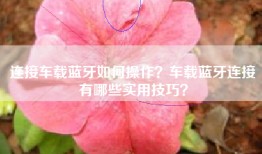 连接车载蓝牙如何操作？车载蓝牙连接有哪些实用技巧？