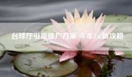 台球厅引流推广方案 今年Zui新攻略