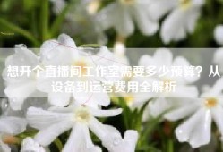 想开个直播间工作室需要多少预算？从设备到运营费用全解析