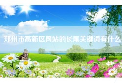 郑州市高新区网站的长尾关键词有什么