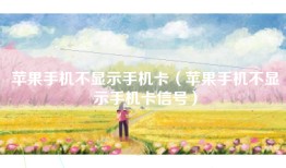 苹果手机不显示手机卡（苹果手机不显示手机卡信号）