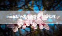 2018年法治事件收藏版 ︱ 中法评