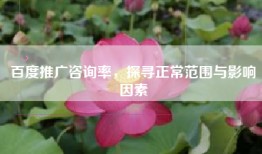 百度推广咨询率，探寻正常范围与影响因素