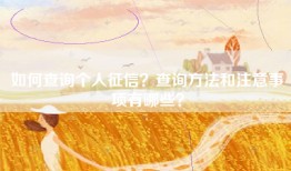 如何查询个人征信？查询方法和注意事项有哪些？