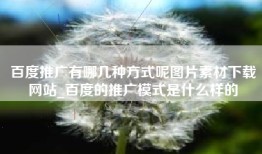 百度推广有哪几种方式呢图片素材下载网站_百度的推广模式是什么样的