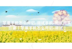 苹果手机怎么开启u调试手机u调试开关在哪「苹果手机怎么开启u调试」