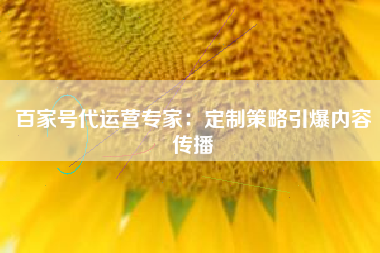 百家号代运营专家：定制策略引爆内容传播
