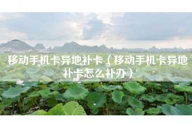 移动手机卡异地补卡（移动手机卡异地补卡怎么补办）
