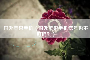国外苹果手机（国外苹果手机信号也不好吗？）