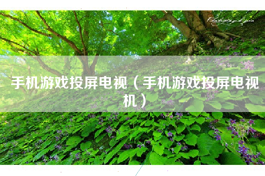 手机游戏投屏电视（手机游戏投屏电视机）