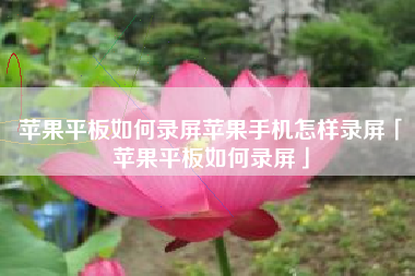 苹果平板如何录屏苹果手机怎样录屏「苹果平板如何录屏」